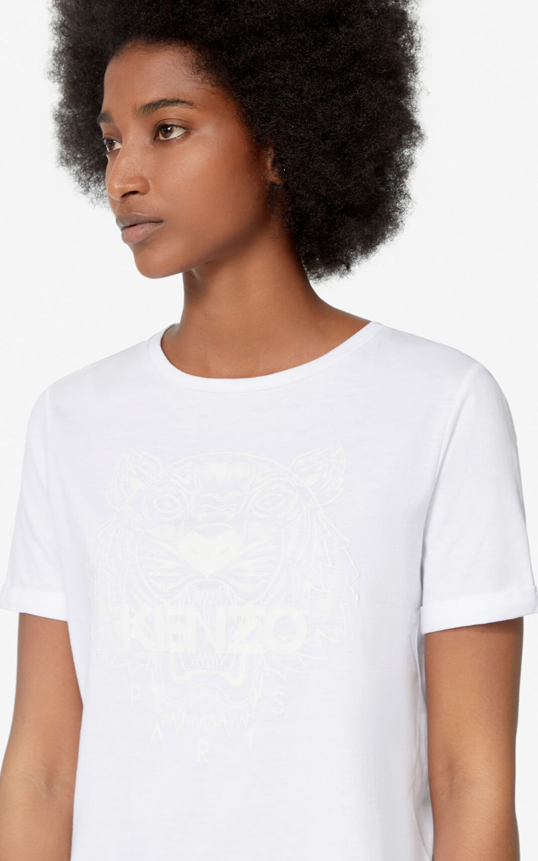 Camisetas Kenzo Iridescent Tiger Mujer Blancas - SKU.9620550